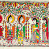 Madhubani/ Mithila painting Wall Hanging ( Sita Ram Swayamvar)