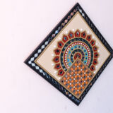 Kutch Lippan/Mud Mirror art Wall hanging Diamond Shaped