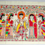 Madhubani/ Mithila painting Wall Hanging ( Krishna Leela)