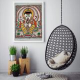 Mithila/Madhubani Painting Ganesha Wall Hanging, Handpainted, Large.