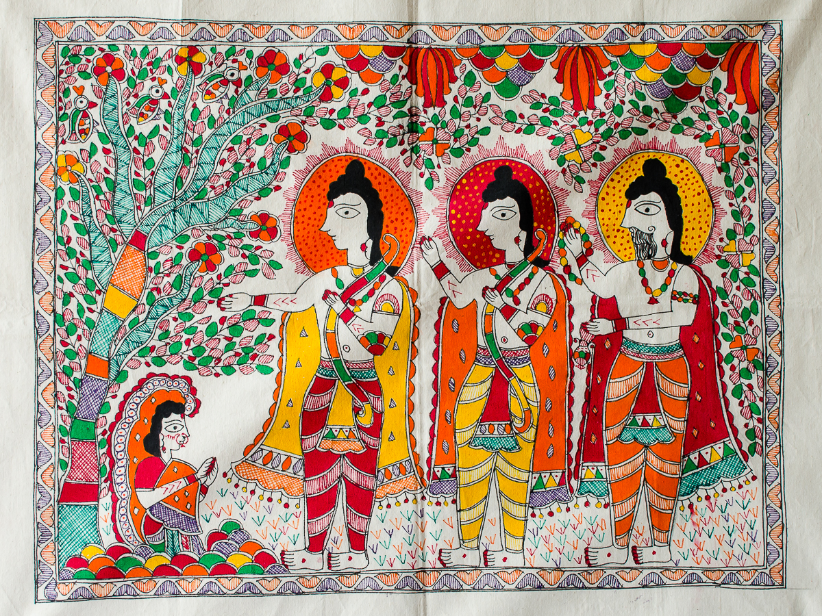 Madhubani Mithila painting Wall Hanging Ahilyaa Udhaar . The