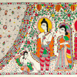 Madhubani/ Mithila painting Wall paintings (Lord Ram Khewat Samwaad)