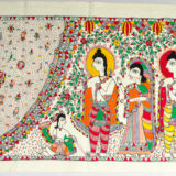 Madhubani/ Mithila painting Wall paintings (Lord Ram Khewat Samwaad)