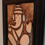 Metal Engraved Ganesha, Framed