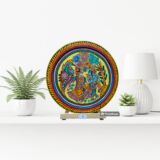 Radhe Krishna Pattachitra Painting Wall hanging (yellow)