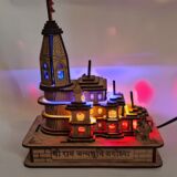 Shri Ram Mandir Ayodhya 3D Model, 7.5 ” with light