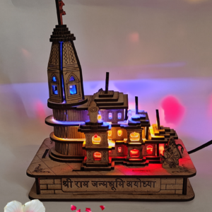 Shri Ram Mandir Ayodhya 3D Model, 7.5 ” with light