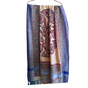 Madhubani/Mithila Handpainted Cotton Dupatta